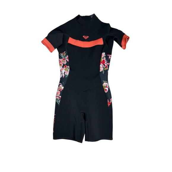 Roxy Womens 2/2 Syncro Back Zip Short Sleeve Springsuit Size 14 Black Pink - Picture 7 of 8